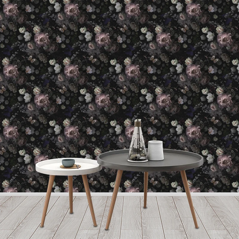 Black Rose Pattern Wall Sticker Wall Decor Stickers Vinyl Self-Adhesive Wallpaper Bedroom Living Room Study Furniture Decoration keypoints marker pull out roll label sticker reading notes sticky reminder study sticky note journal agenda to do list