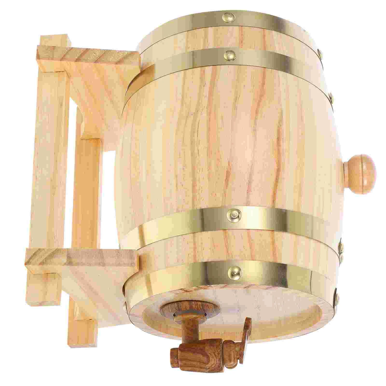 

Wooden Barrel Bucket Useful Bottle Drink Pine Red Dispenser French Barrels