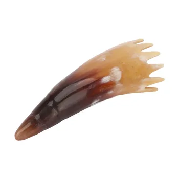 Pettine per capelli a forma di corno di bufalo con manico ergonomico, aspetto liscio, spazzola massaggiante per il cuoio capelluto, pettine leggero e delicato a denti larghi