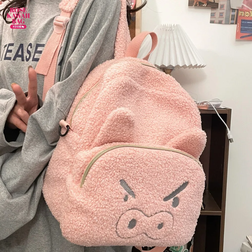 

Kawaii Crayon Shin-Chan Bag Cartoon Cute Backpack Top Opening Zipper Shoulder Bag Anime Plush Backpack for Girl Birthday Gifts