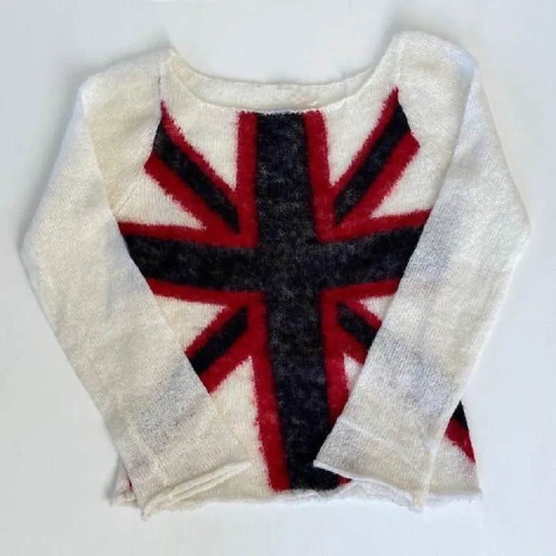 

Свитер Y2K, пуловер в стиле Харадзюку, женская зимняя трикотажная одежда с узором и вышивкой, уличный трендовый свитер большого размера, уличная одежда, топ для пар