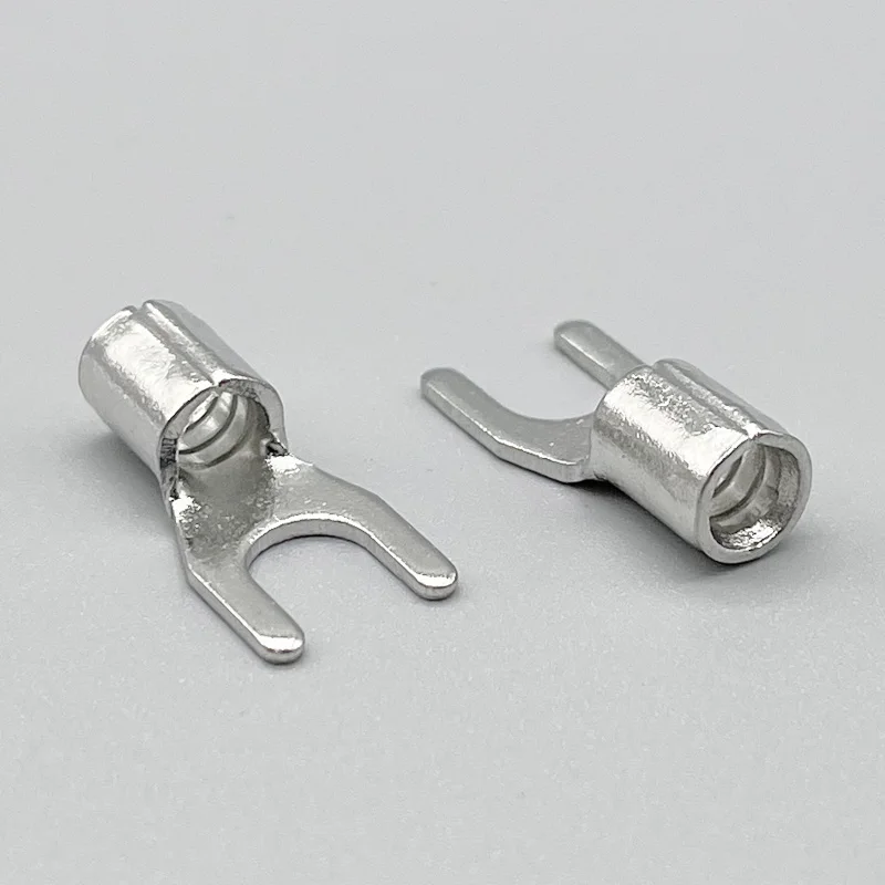 250/500PCS Pure Copper Fork Crimp Terminal Non Insulated Spade ...