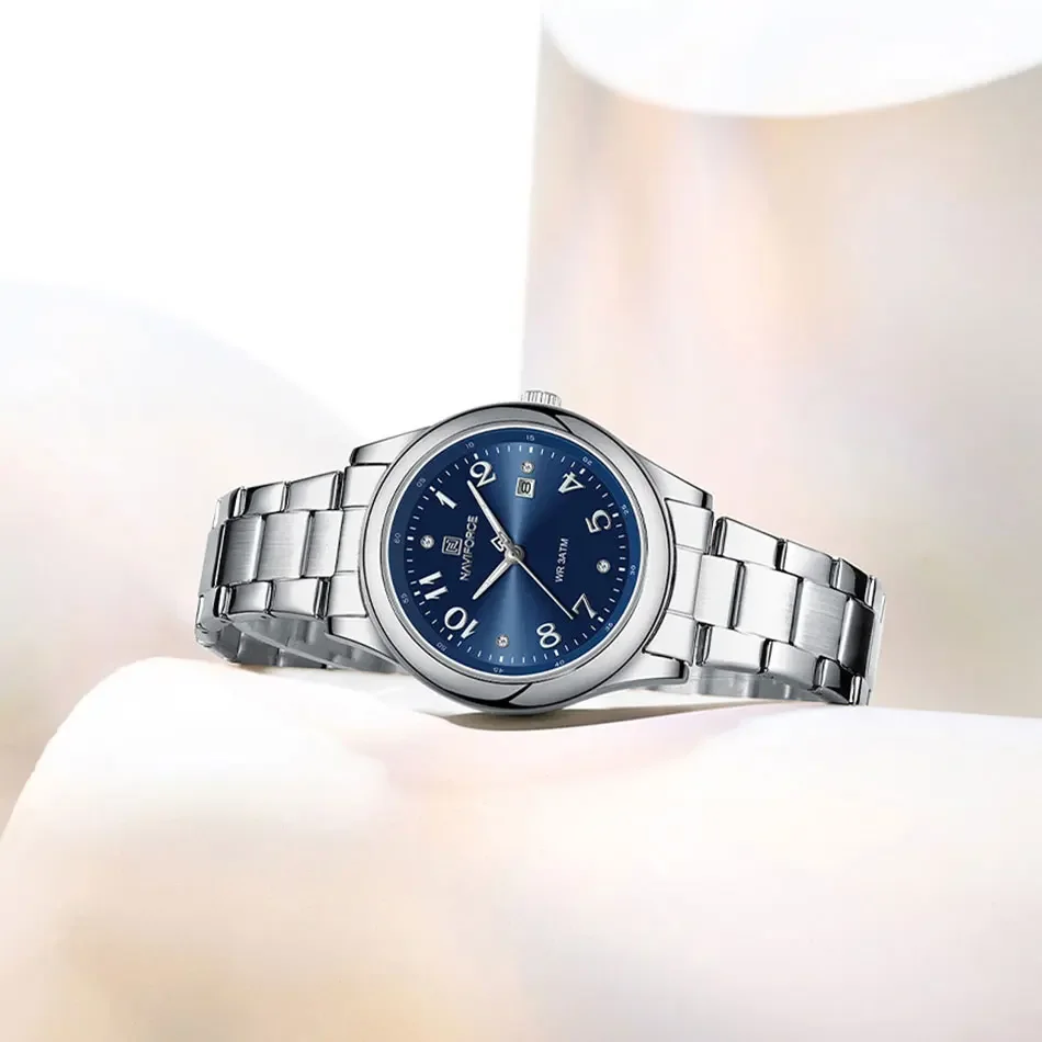 NAVIFORCE Women Watch Fashion Diamond Waterproof Stainless Steel Ladies Watches Original Quartz Wristwatch Gifts Woman reloj 4