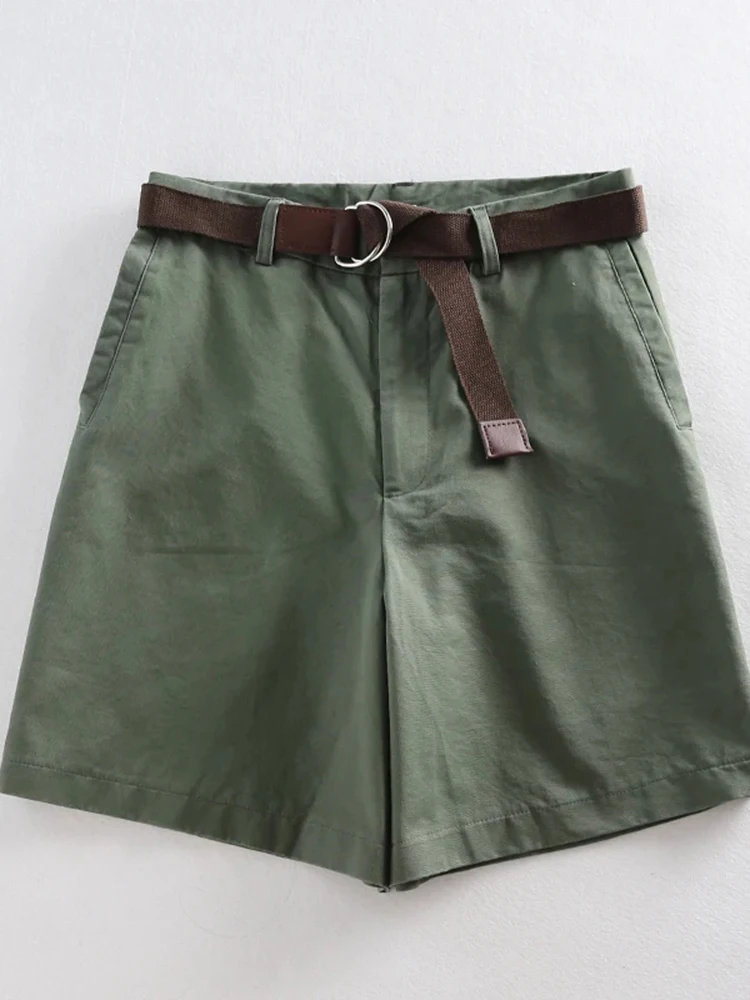 Shorts All-match A-line High Waist Slim Short Femme Chic S-XXL Ladies Bottom 4 Solid Color Sashes Casual Chicly Shorts Women