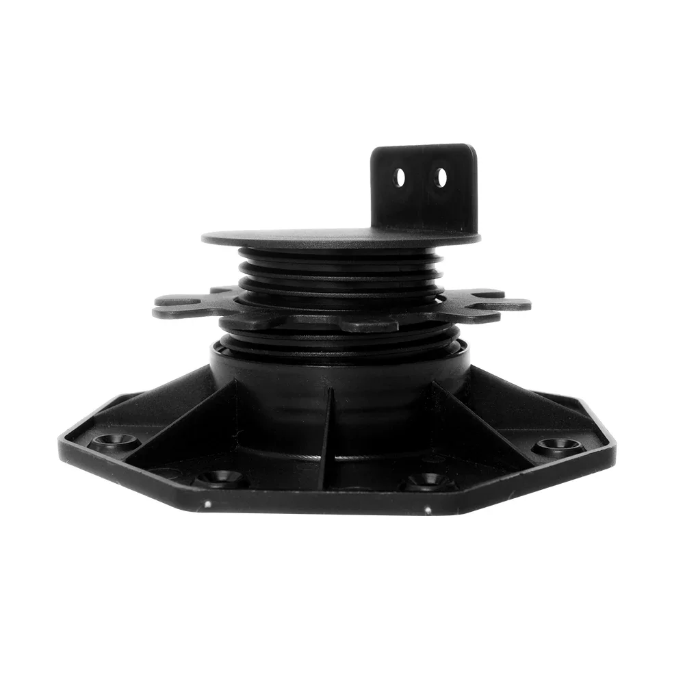 Floor Support Pedestal Black Bearing Decking Board Height Adjustable Building Material Booster Stable Suitable for Aluminium WPC Wood