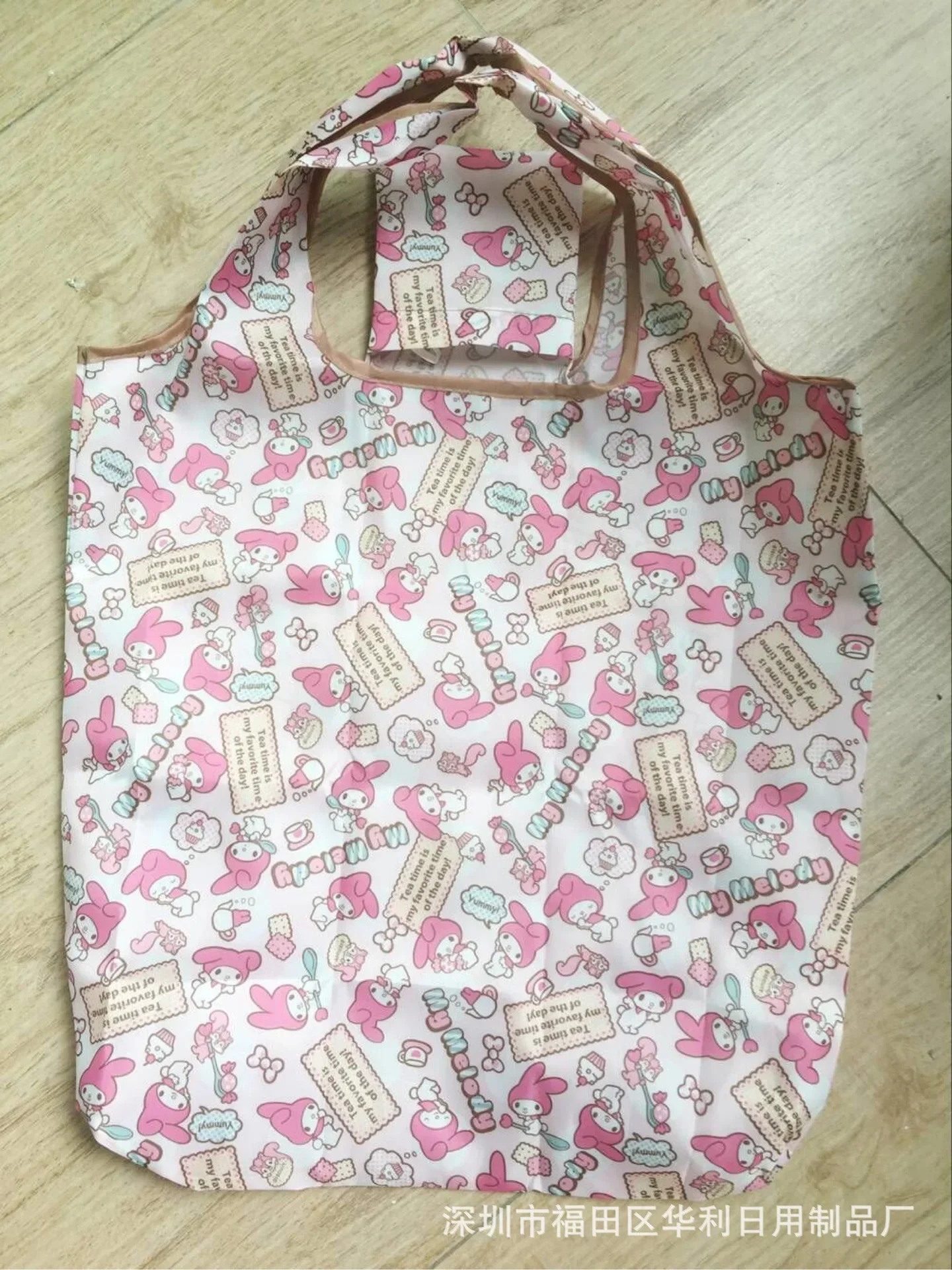 Sanrio Cartoon Women's Shopping Bag Hello Kitty Cinnamoroll Pompom Purin Small Polyester Eco-friendly Cute Foldable Storage Bag