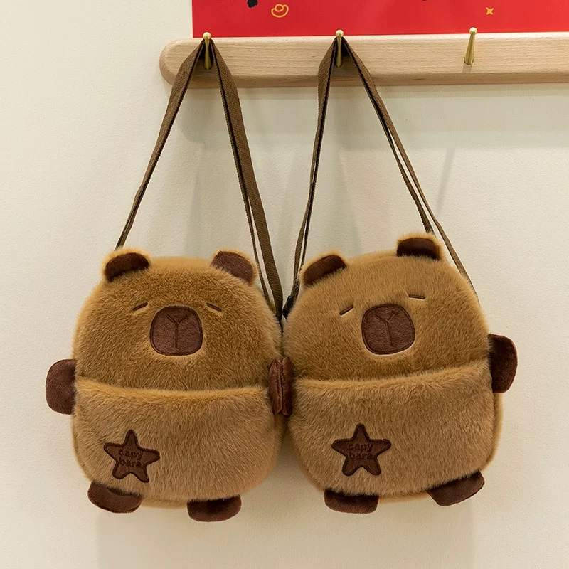 Kawaii Capybara Plushes Crossbody Bags for Women Anime Capibara Purses and Handbags Girls Travel Fashion Shoulder Bag Kids Gift