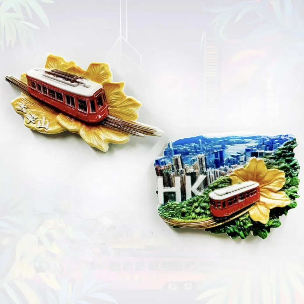 Asia HongKong Resin 3D Fridge Magnets Tourism Souvenir Refrigerator Sticker Handicraft Gift Decoration Articles