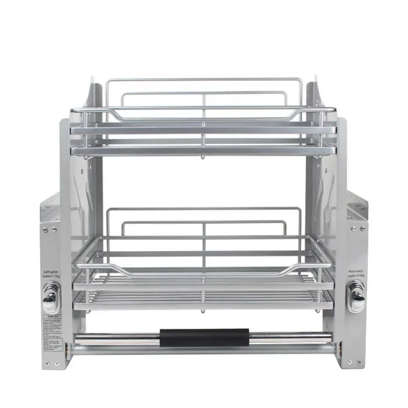 

Kitchen Hanging Cabinet Lifting Pull Basket Dish&Bowl Racks Damping Buffer 4-speed Adjustment Drawer Baskets