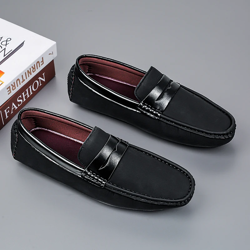 

Черные кожаные мокасины для мужчин, модные туфли, Мужская Роскошная деловая обувь, женская свадебная обувь, большой размер 39-46