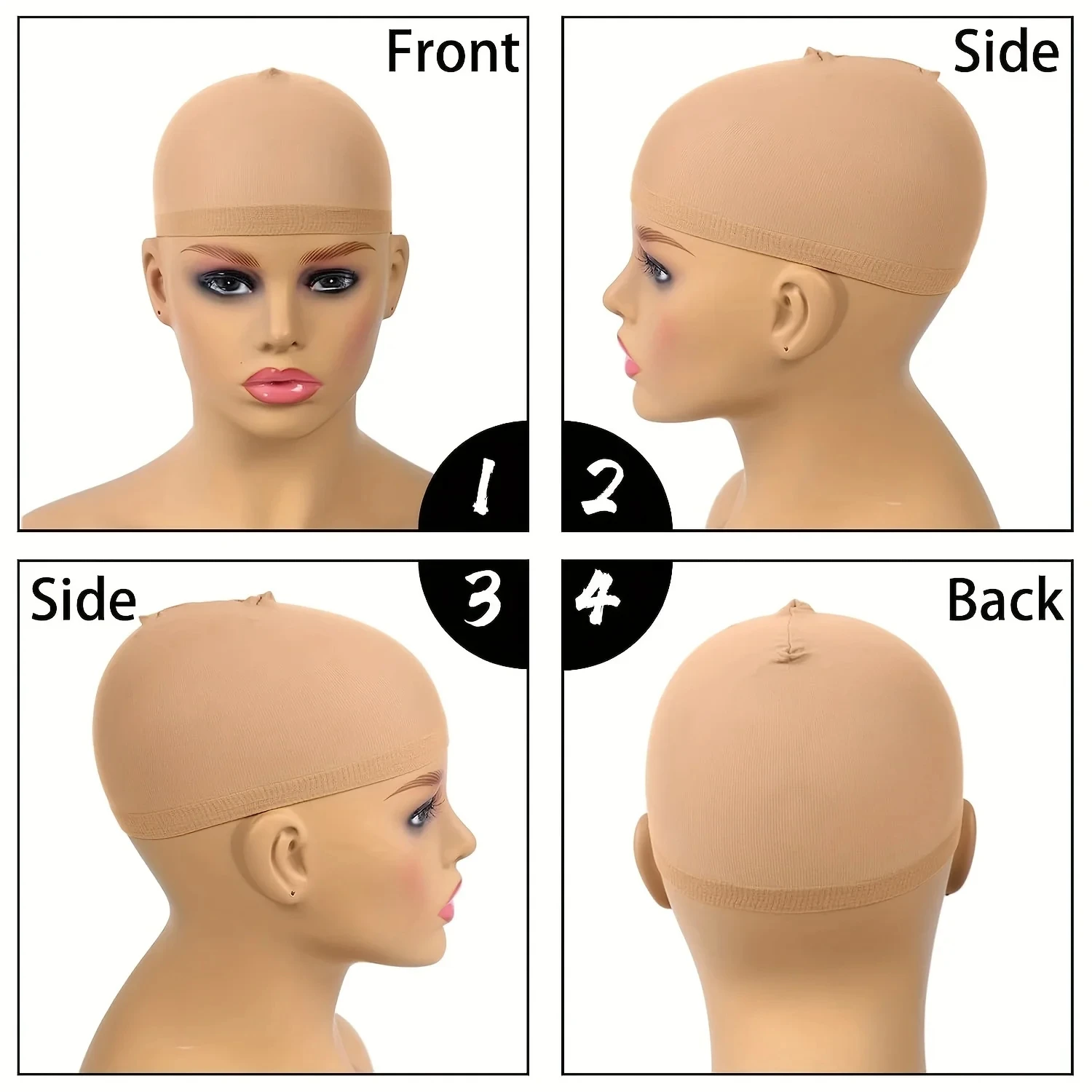 Wig caps 2pcs/10pcs HD Wig Caps Non-Slip Stretchy Stocking Nylon Wig Caps For Women Soft And Breathable Close End Invisible Nude