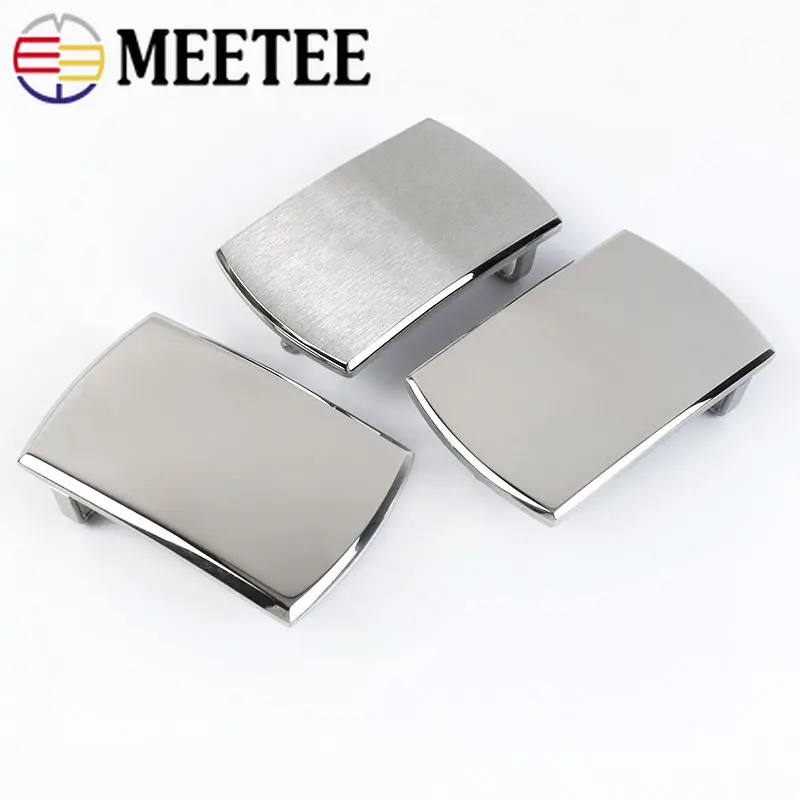 

Meetee 40MM Pure Stainless Steel Smooth Belt Buckles Canvas Belts for Men Leisure DIY Leather Craft Jeans Accessories AP365