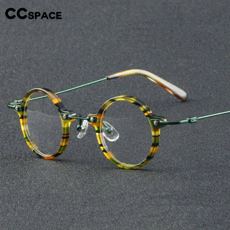 55275 Vintage Punk Acetat Brillengestell Damen Runde Optische Brillen Leopardenrahmen Klare Uv400 Computerbrille