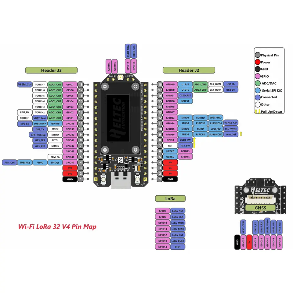 Heltec WiFi LoRa 32 V4.3 863-928MHz ESP32S3+SX1262 BLE LoRa Node, Meshtastic and LoRaWAN 0.96 inch OLED Solar Powered Dev-Board image 3