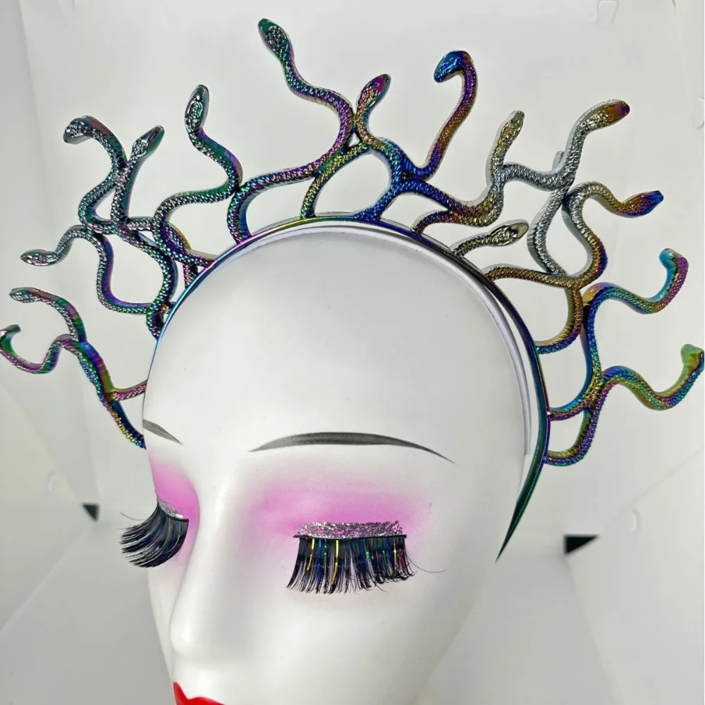 Plastic Snake Hair Hoop Headband for Halloween Cosplay