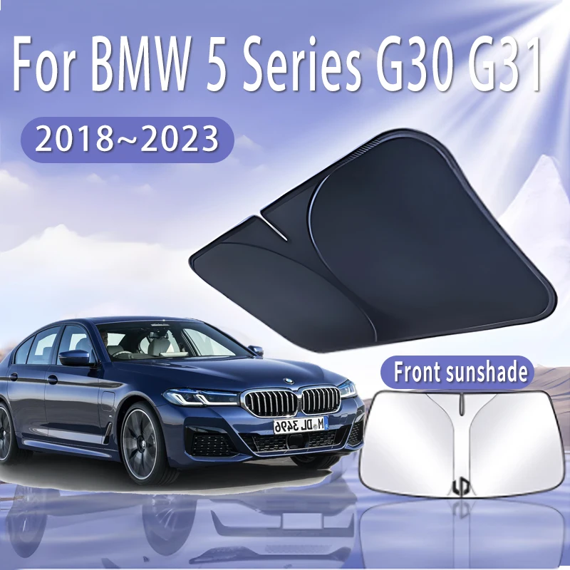 Foldable Car Sun Visor For BMW 5 Series G30 G31 2018~ Front Windshield Sunshade Heat Insulation Summer Auto Accessories