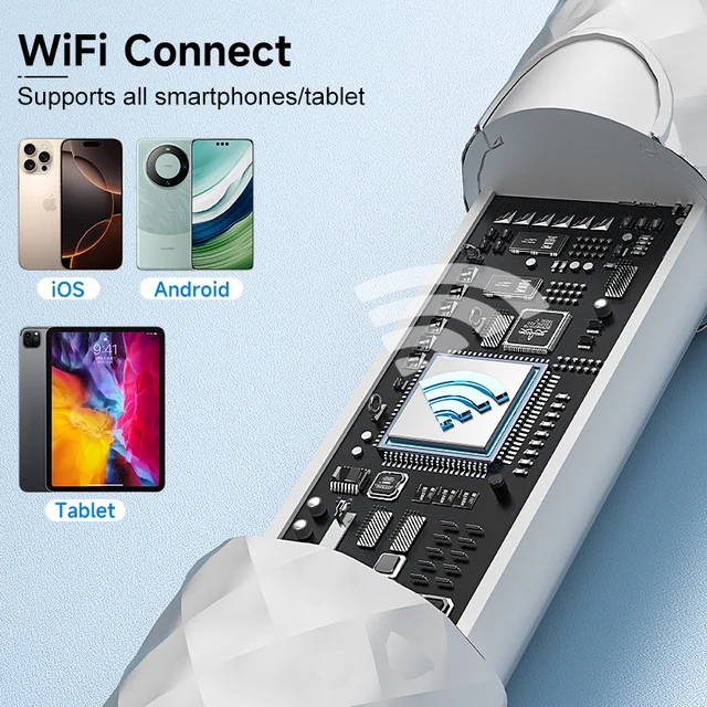 Smart Visual Endoscope 4.2mm Camera 1080P HD WiFi Connection Work for iOS/Android IP67 Otoscope Ear Wax Removal Tools 2