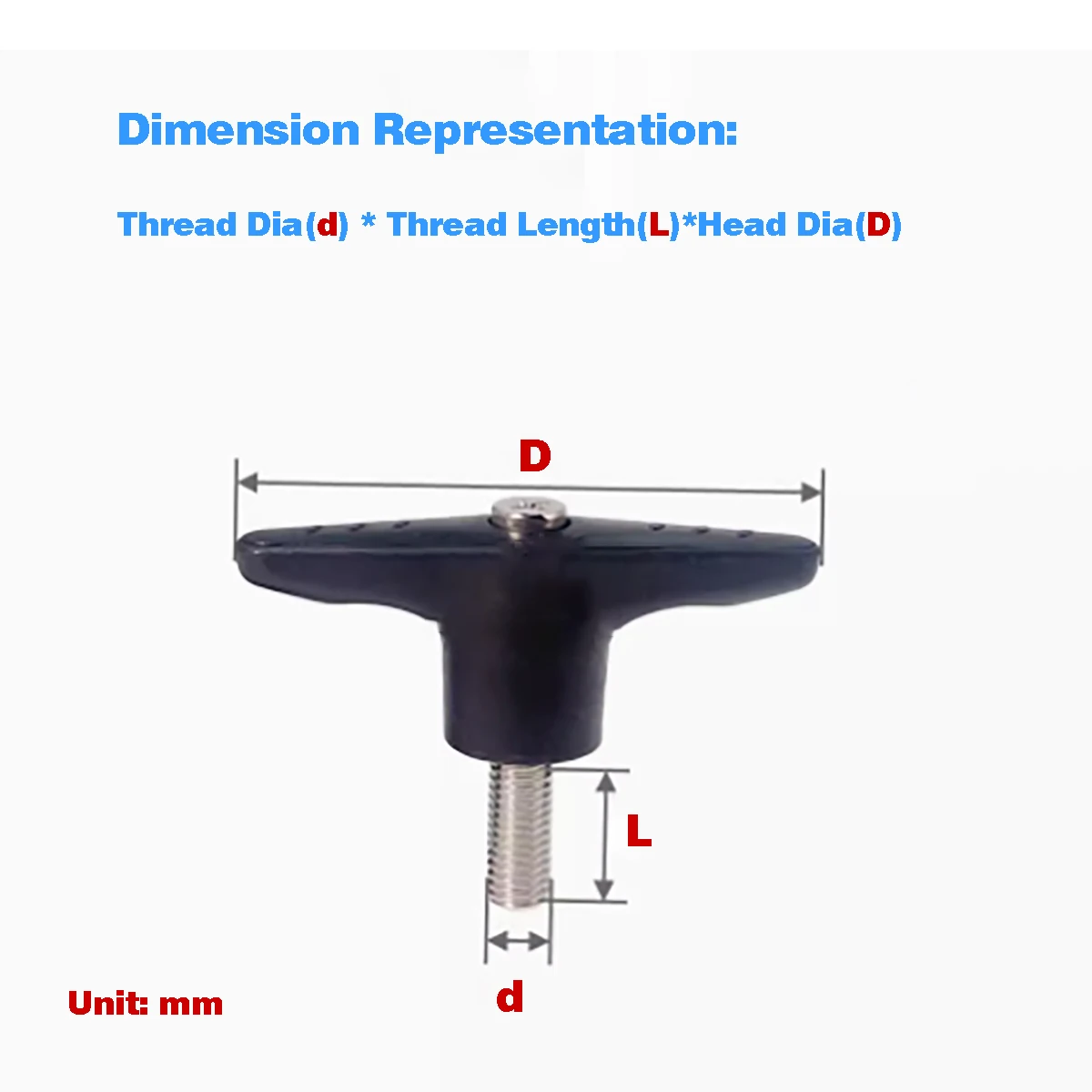 

Plastic T-Shaped Adjustable Handle Screw M4M5M6M8M10M12