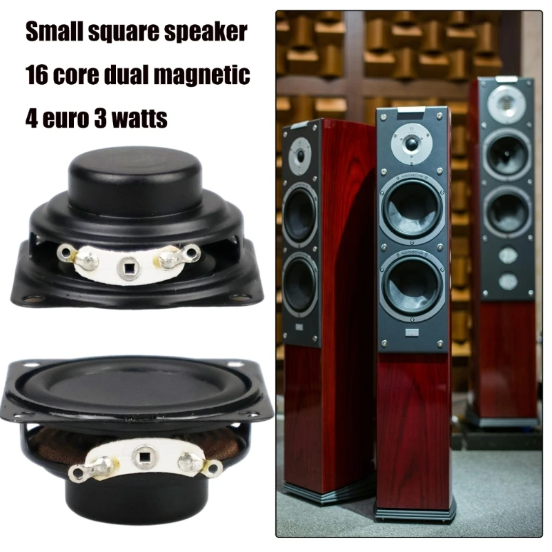 2Pcs 40mm 4Ohm 3W Portable Speakers 1.5inch 16 Cores Small Full Ranges Rubber K0AC