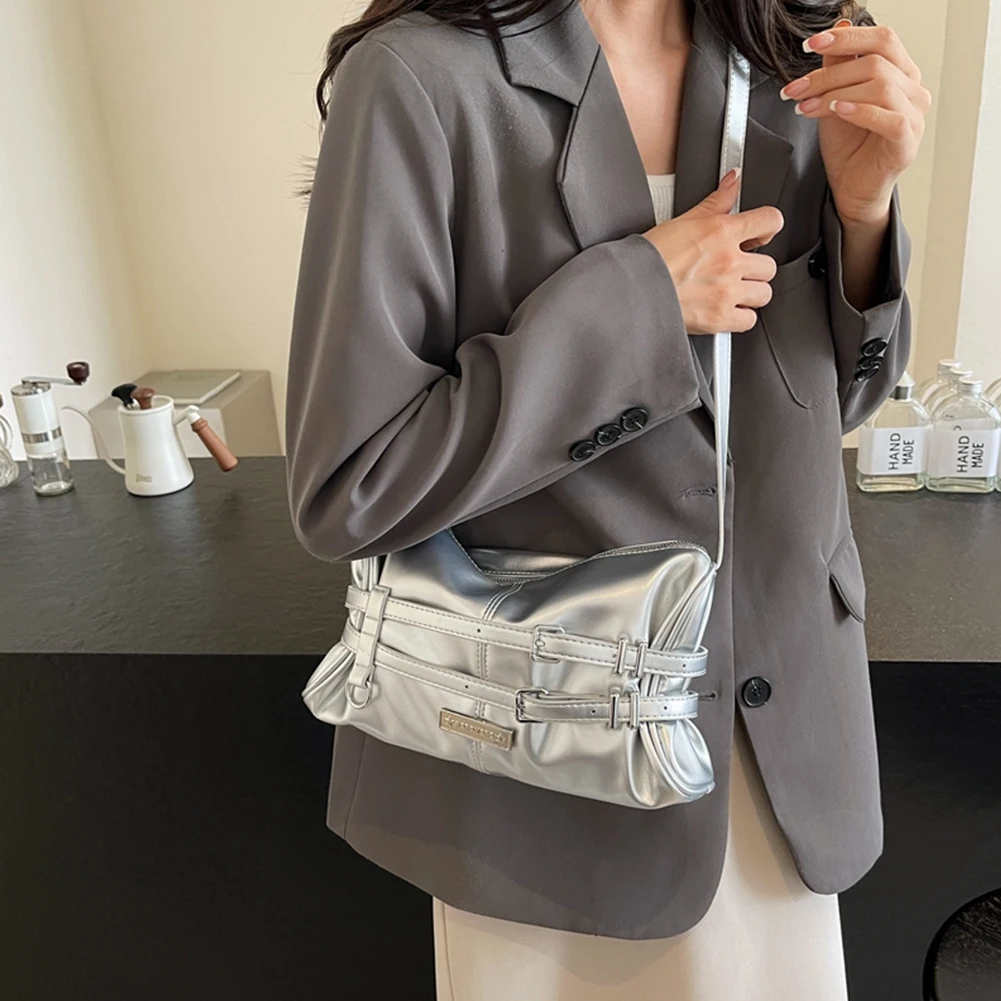 Luxury Design Shoulder Bag for Women Chic Handbag Purse PU Leather Red Clutch Y2K Bag Girls Purses Ladies Travel Commuter Bag