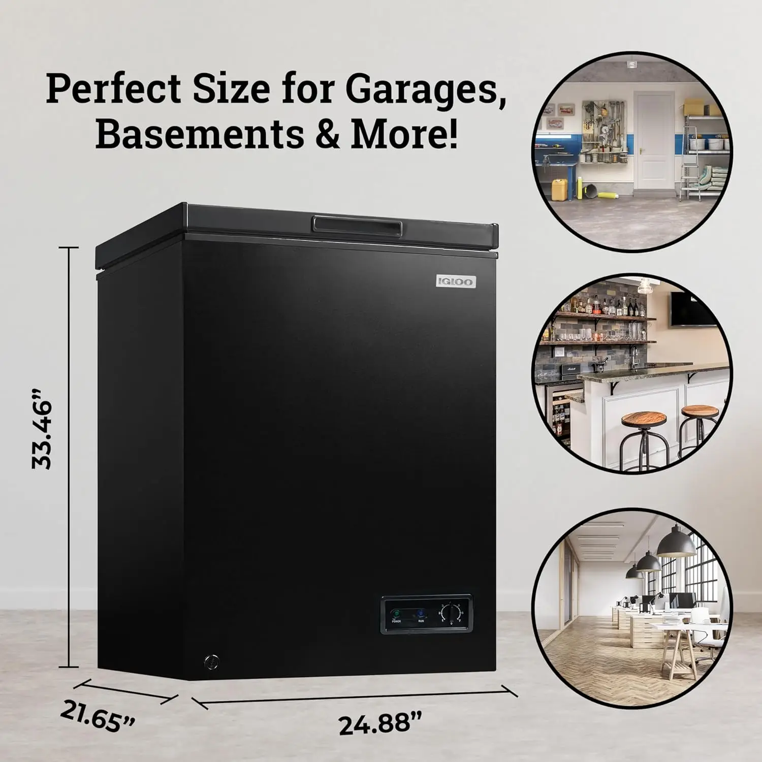 5.0 Cu. Ft.Chest Freezer With Removable Basket,Free-Standing Door Temperature Ranges From-10&deg; to 10&deg; F,Front Defrost Water Drain