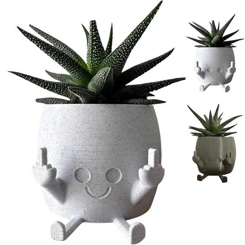 Sbfa459ef077e4e8bb78b5b301161a5bcY Creative Middle Finger Flower Pot | Plant Flowerpot
