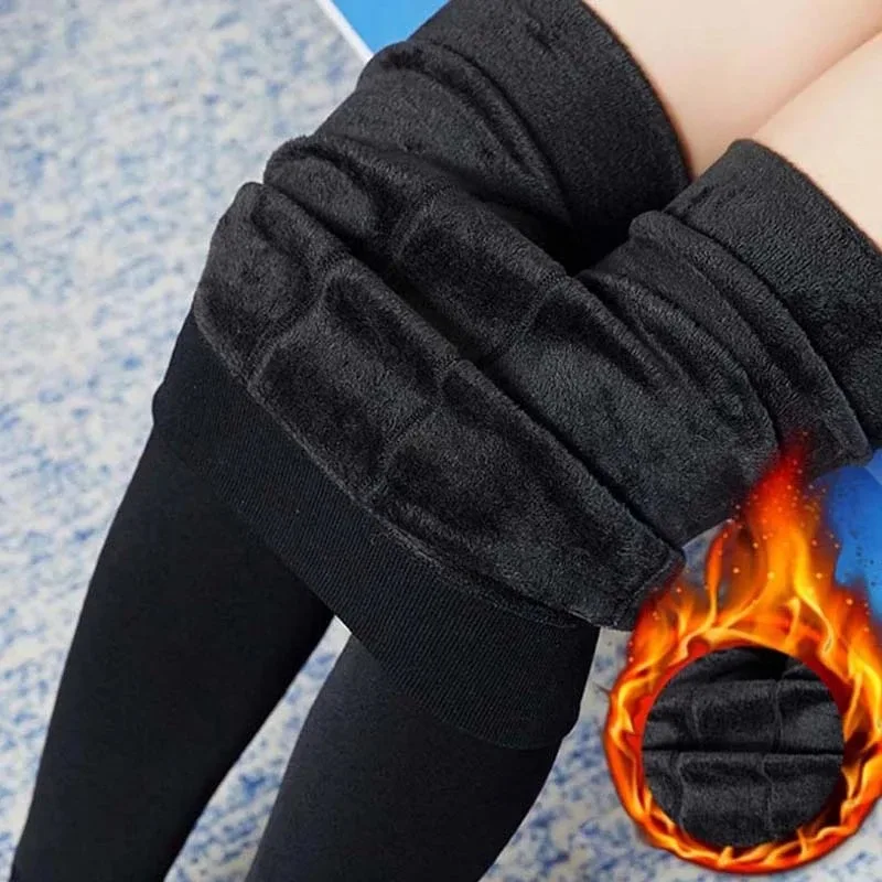 Winter Warm Leggings Women High Waist Stretchy Solid Fleece Leggins Skinny Thermal Pant High Elastic Velvet Slim Legging 2022