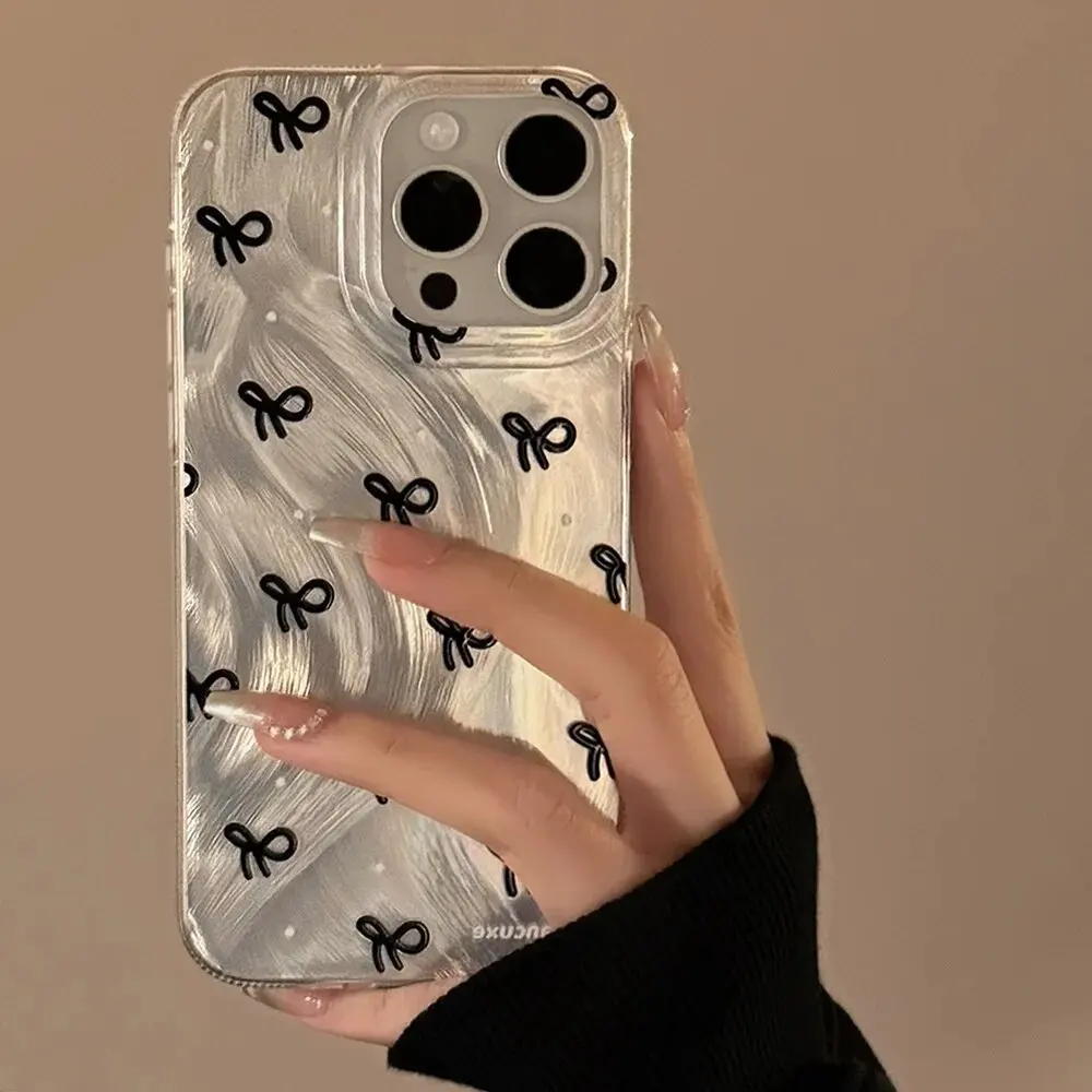 Gradient Butterfly Phone Case with Bowknot and Floral Design
