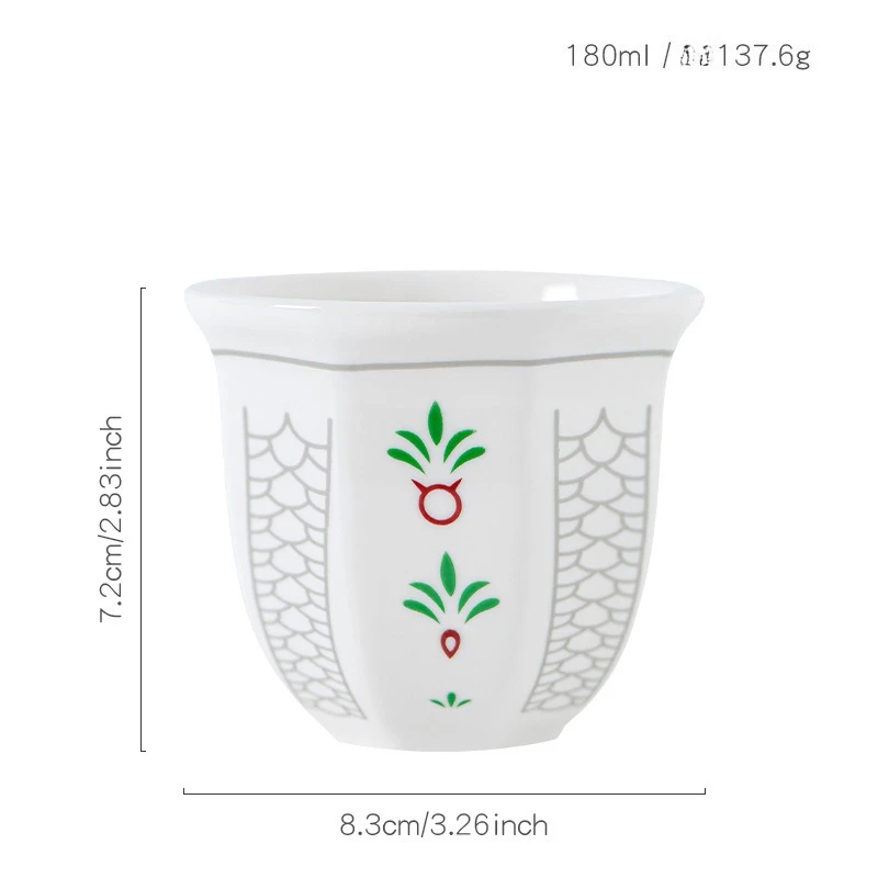 180 مللي/250 مللي أكواب اسبريسو الفن زهرة نمط فنجا...