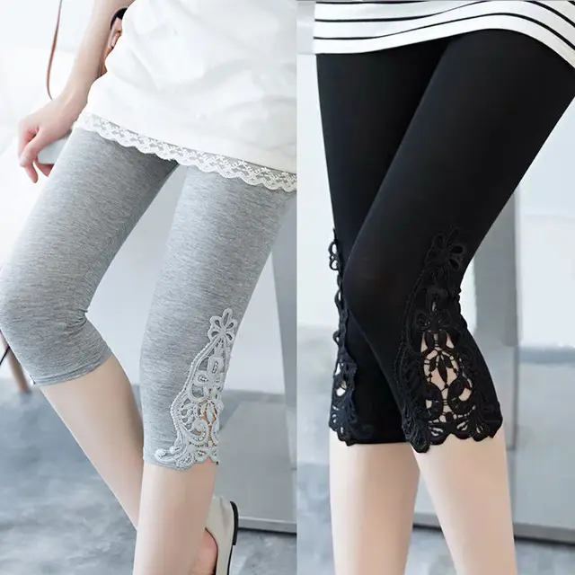Women Summer Hollow Lace Stretch Leggings Sports Fitness Skinny Pants Crop 3 4 Length Leggings Capris.jpg