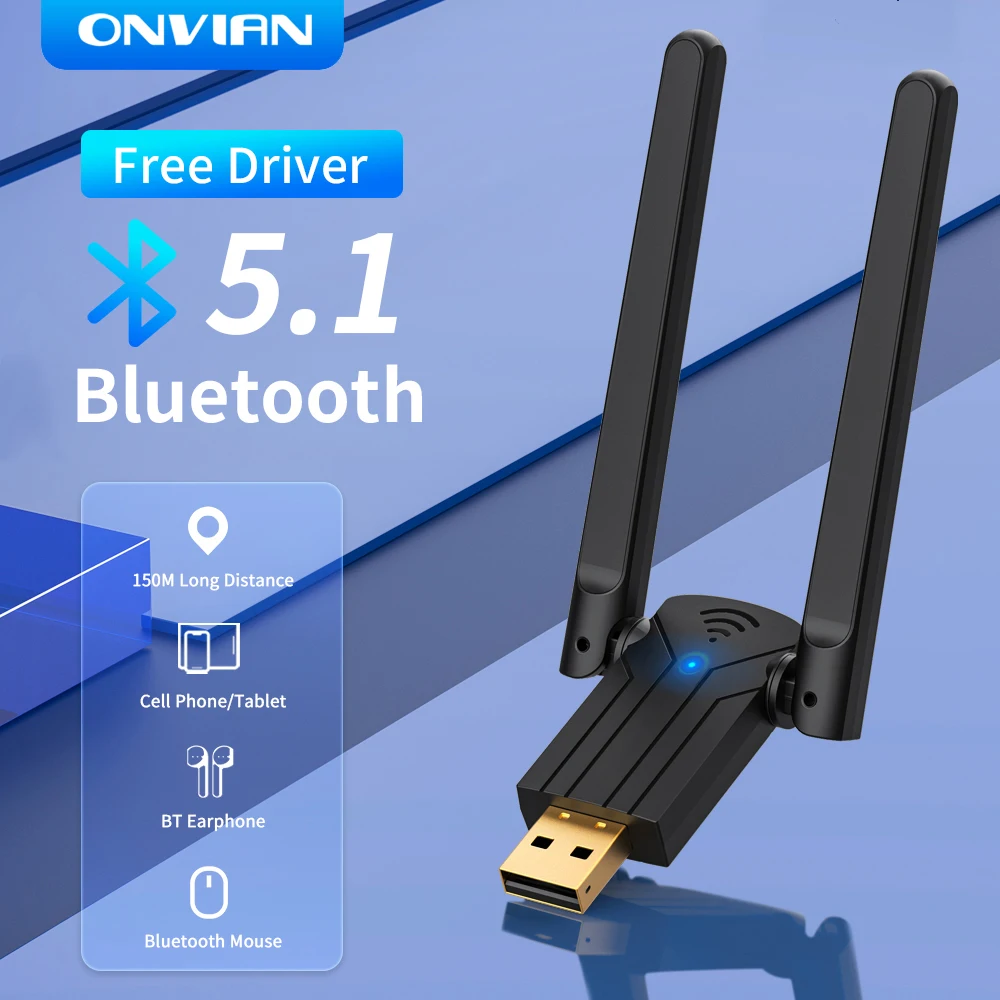 Onvian-Adaptador-USB-Bluetooth-5-1-receptor-transmisor-de-150m-de-larga ...