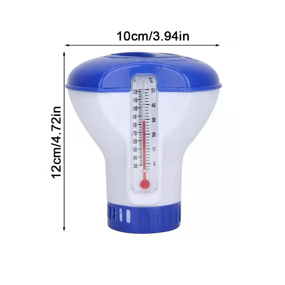 Swimming Pool Accessory Swimming Pool Floating Dose Dispenser with Thermometer Outdoor Bathtub Chemical Chlorine Dispenser