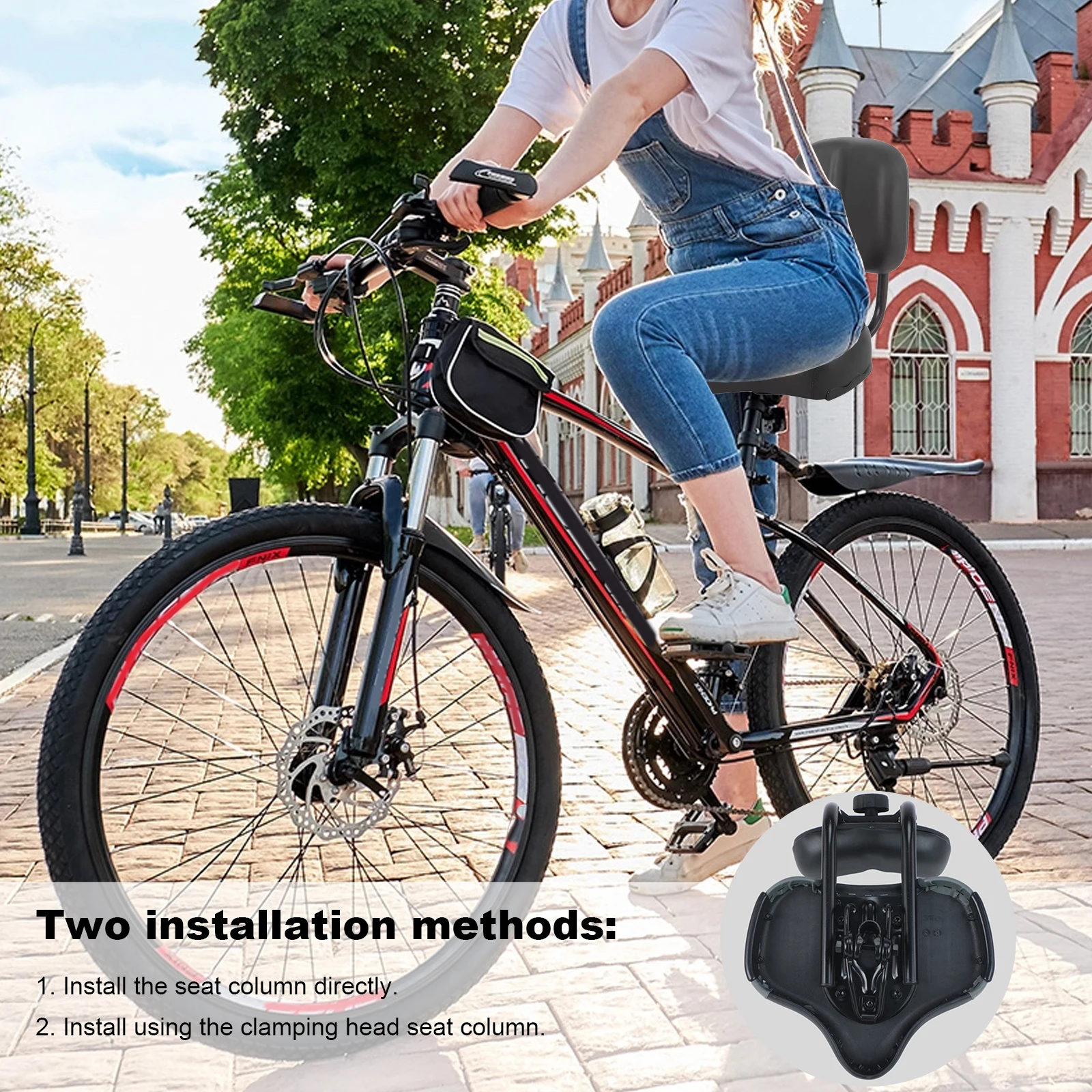 Bike Seat with Backrest Adjustable Height Bicycle Seat Waterproof Exercise Bike Seat Bicycle Saddle for Men Women