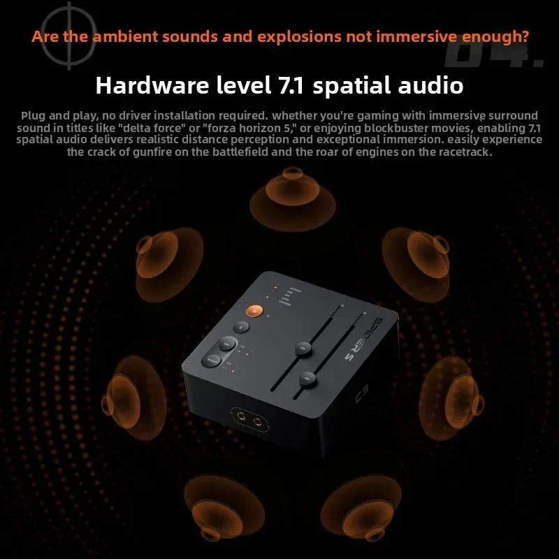 FosiAudio C3 AI 외장 사운드 카드 전문 게이밍 오디오 어댑터, 델타 포스 헤드셋 사운드 인핸서와 호환 가능