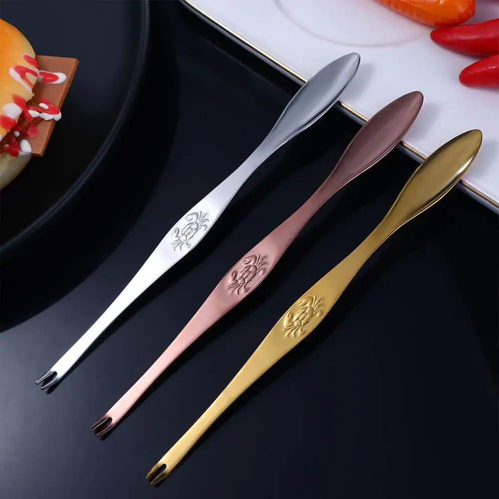 304 Stainless Steel Crab Shape Die Cast Quick Shellfish Lobster Cracker Seafood Tools Clip Needle Fork Picks