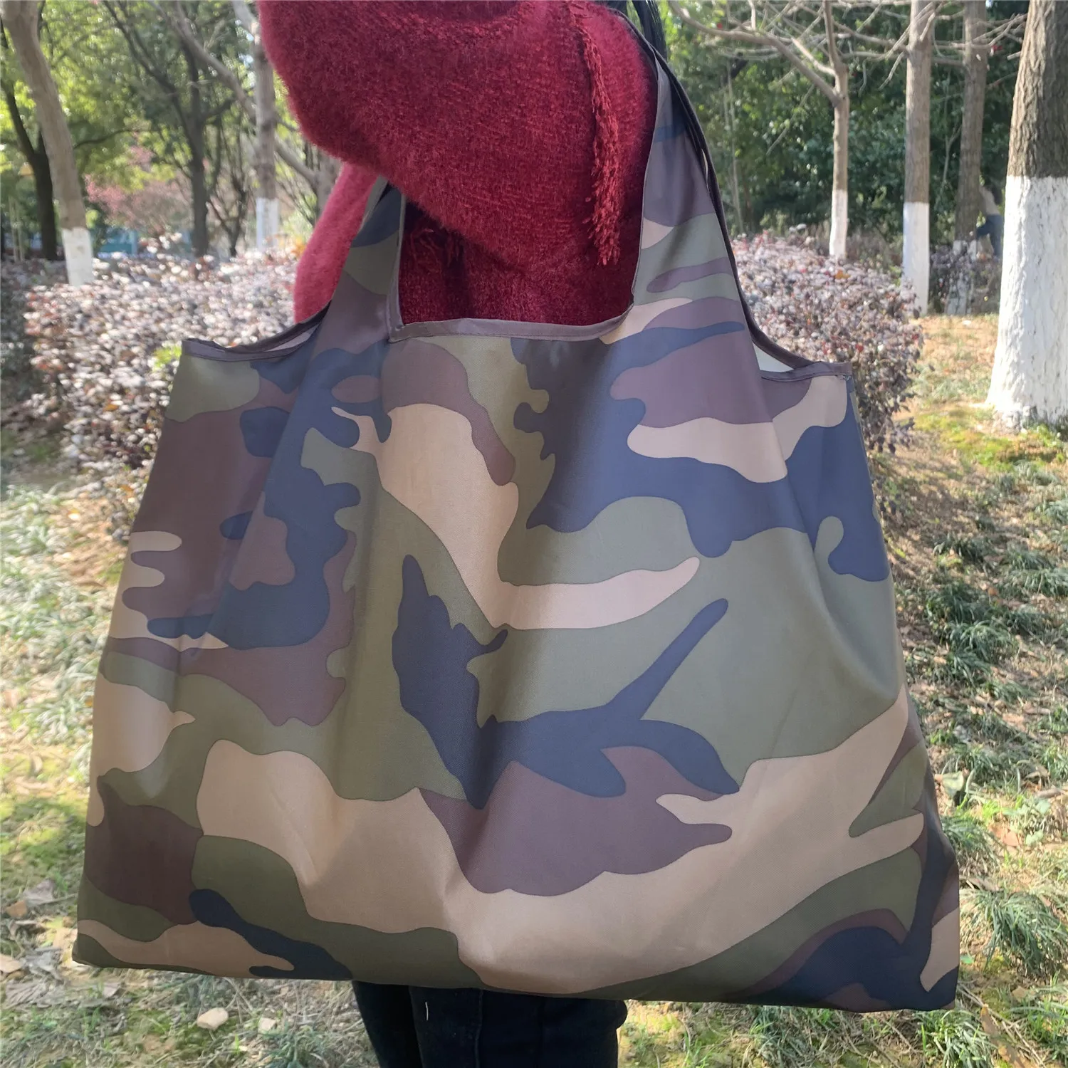 Foldable Eco-Friendly Oxford Cloth Shopping Bag - Large Portable Grocery Tote