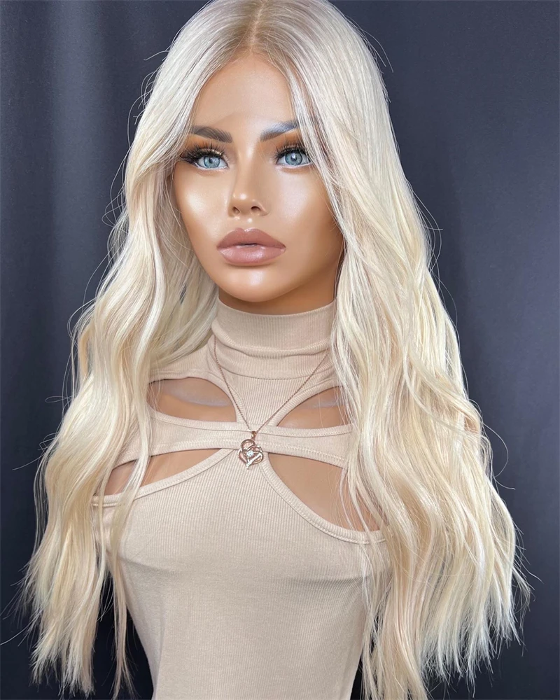 Natural curly Lace Frontal Wig Synthetic mix Real Human Hair Wigs Small Large Cap Middle Part Lace Wig Women Men