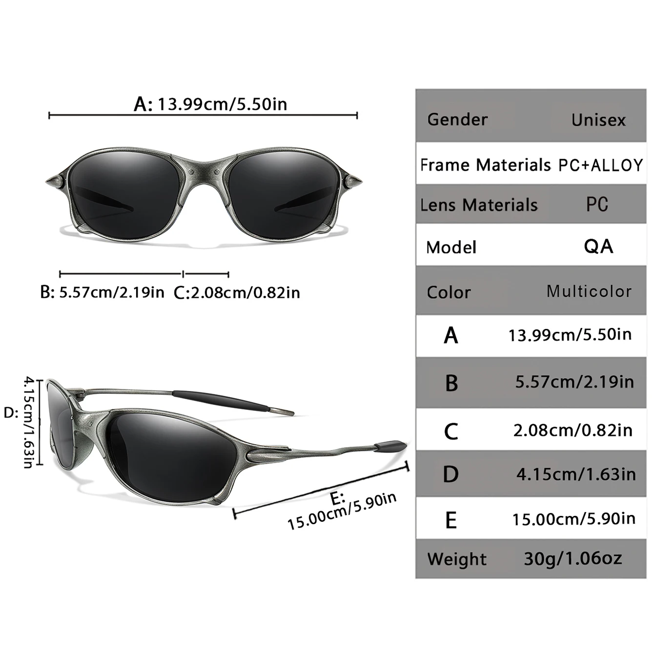 Men And Women Cycling Sunglasses Metal Shades With UV Protection