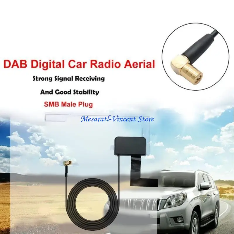 A70F Universal 5V 0,5W Glasmontage Auto SMB Digital Radio Patch Antenne Antenne selbstklebend transparent eingebaute Antenne – Detail 8