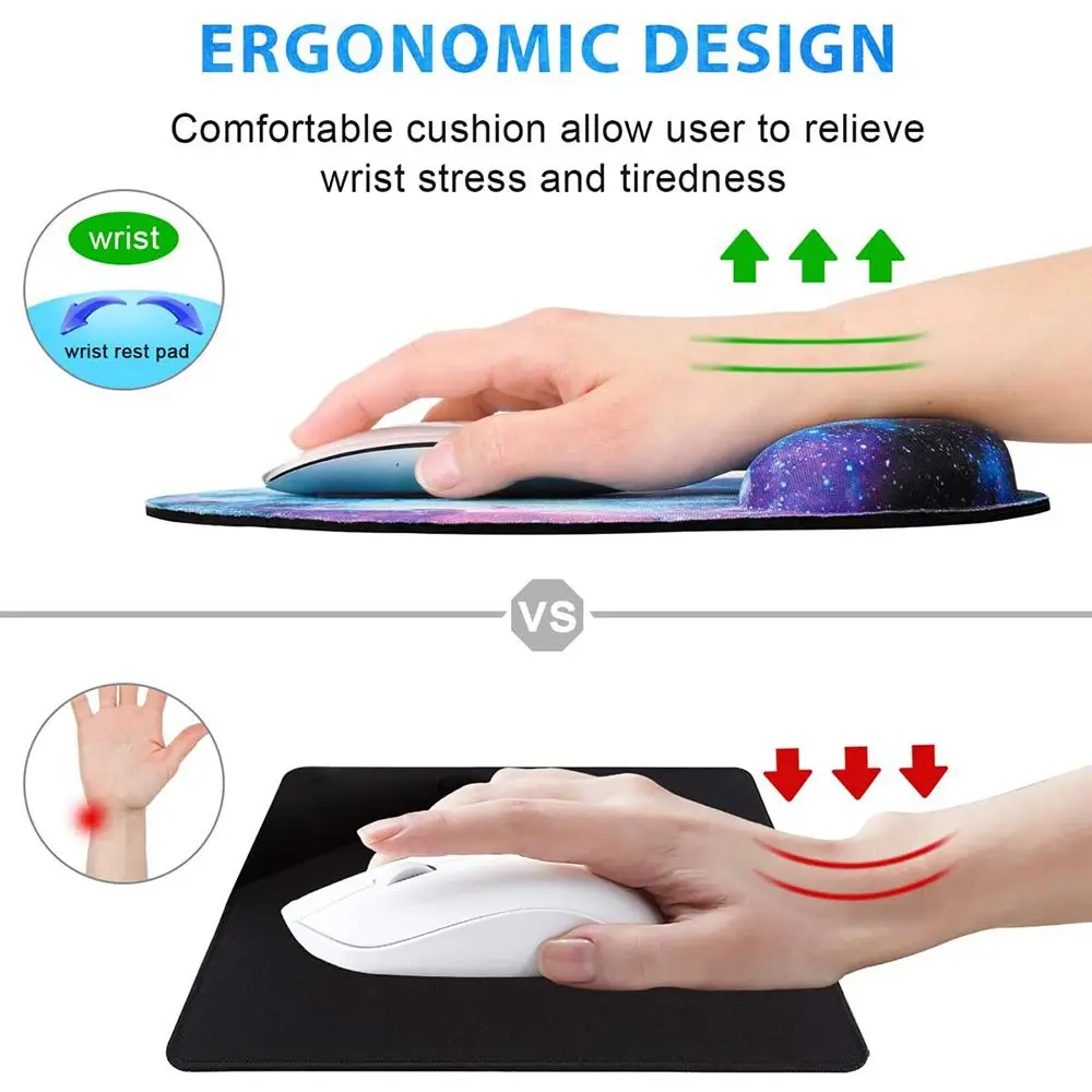 Ergonomic Silicone Wrist Rest Mouse Pad - Non-Slip Comfort for Gaming and Office Use