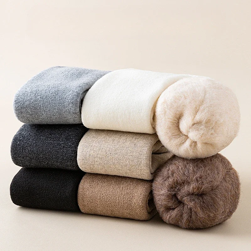 Women's Thick Warm Knee-High Socks – Soft Fluffy Thermal Long Socks, Cozy Solid Color Winter Leg Socks for Cold Days