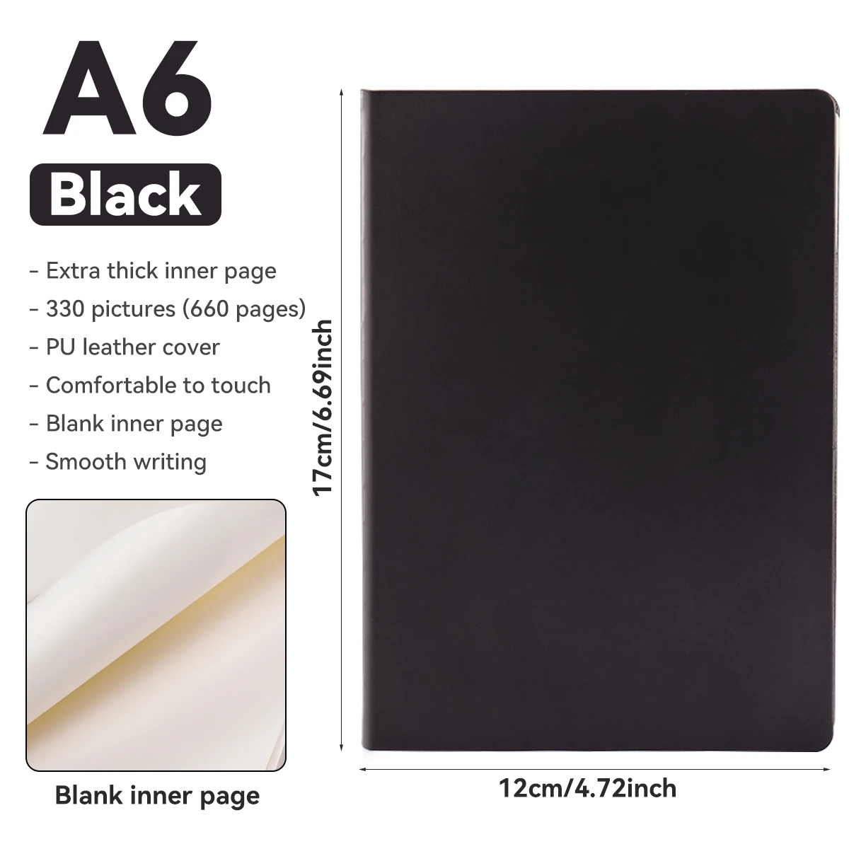 Elegant PU Leather Journal with Blank Pages and Soft Cover