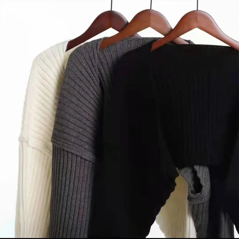 Fashion Autumn and Winter Women's Clothing Short Knitted Jacket Cardigan Solid Color Women's Sweater