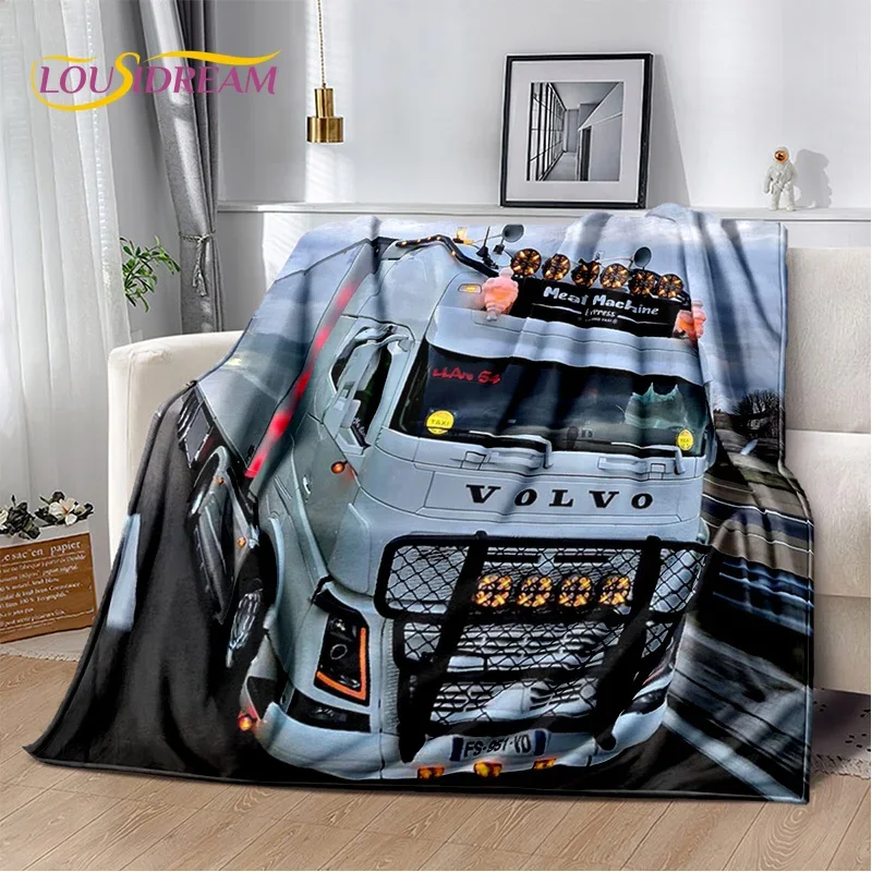HD Volvo Truck Lorry 3D Printing Soft Flannel Blankets,Throw Blanket Comfortable Blanket for Picnic Beds Sofa Home Bedroom Gifts 2