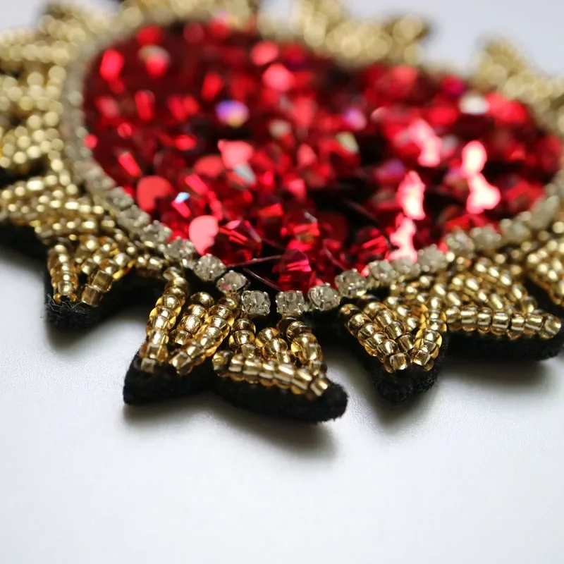 Toppa Ricamata A Forma Di Cuore Con Perline E Paillettes | Decorazione Per Abiti E Lavori Di Cucito - Foto 11