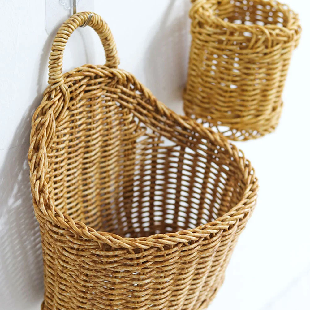

Cabinet Wall Hanging Storage Basket Clothes Rack Fruit Hammock for Kitchen under Plastic Rattan Onion