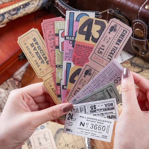 

400Pcs/Lot Antique Time Ticket Series Material Paper Junk Journal Planner Scrapbooking Vintage Decorative DIY Craft Paper