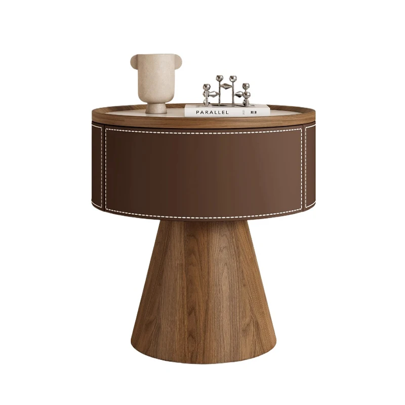 Round Design Bedside Tables With Drawers Premium Aesthetic Bedside Table Modern Luxury Mesitas De Noche Bedroom Furniture 6