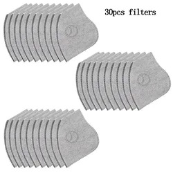Enhanced Cycling Face Mask with Washable Carbon Filters - Dust & Pollution Protection (30 filters)