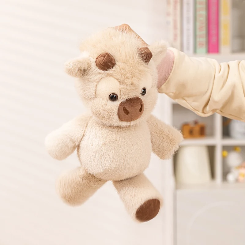 40cm 귀여운 하이랜드 소 인형 - 달리는 소 모양의 부드러운 천으로 된 포옹하기 좋은 모든 연령대를 위한 위로의 친구